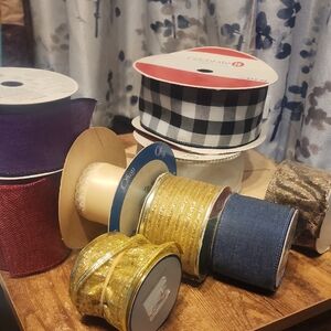 Assorted Ribbon - Black, Purple, Gold, Red, Cream